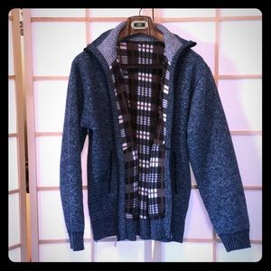 Men’s brand-new blue zipper fleece-lined jacket